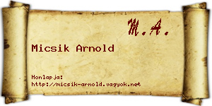 Micsik Arnold névjegykártya