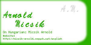 arnold micsik business card